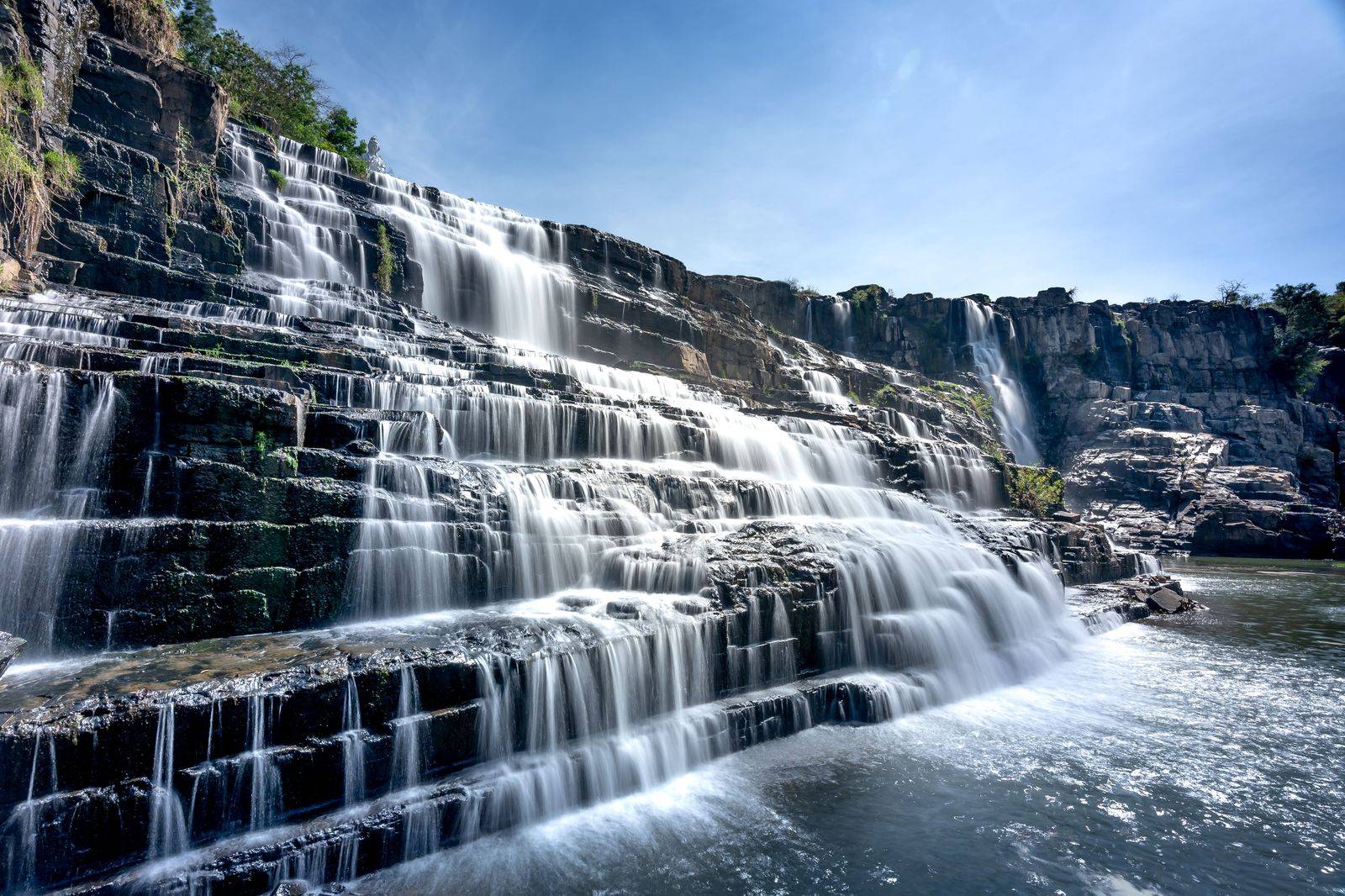 A river and waterfall in the city of Rochester, New York