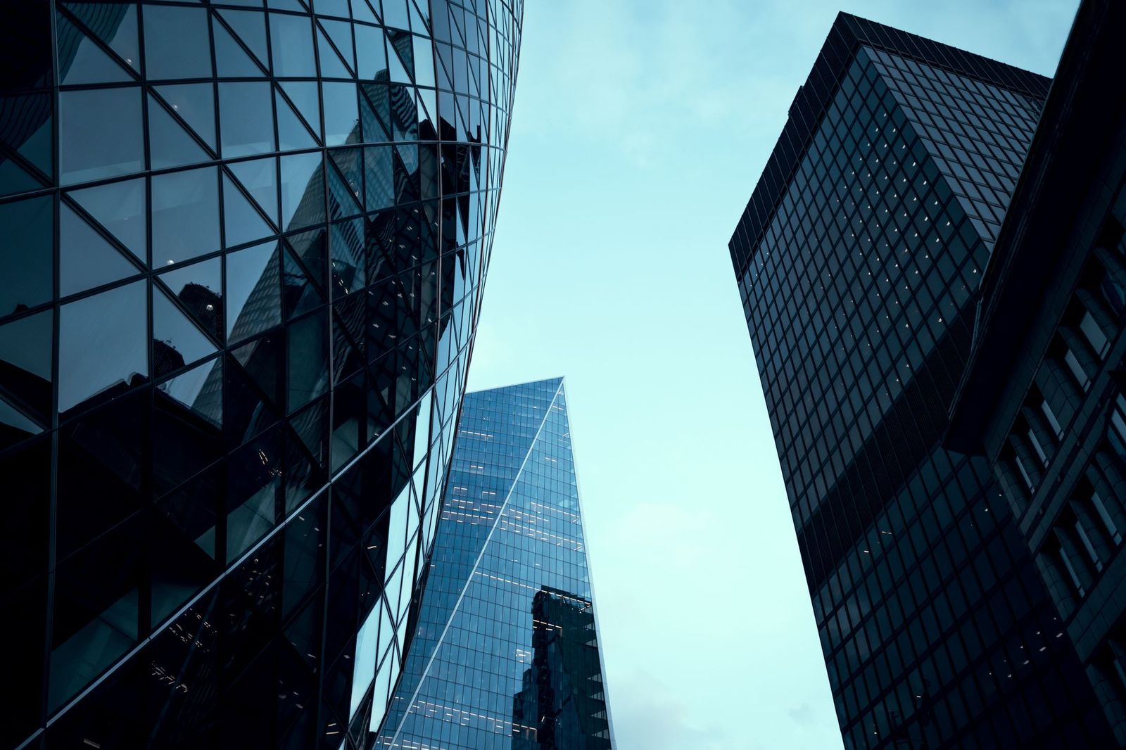 Office towers in the City of London on a weekday morning