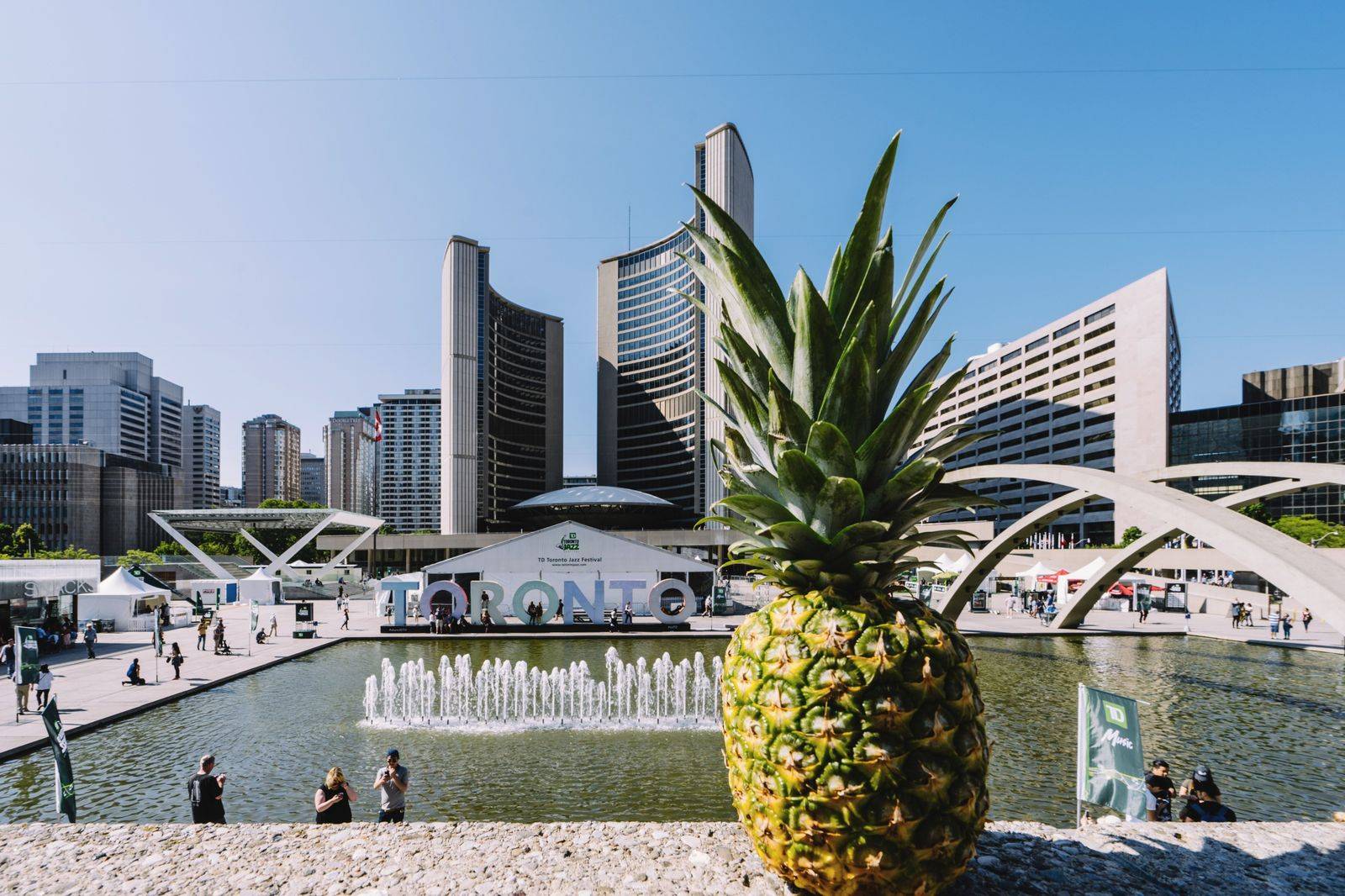 A city hall square with a large public plaza in front