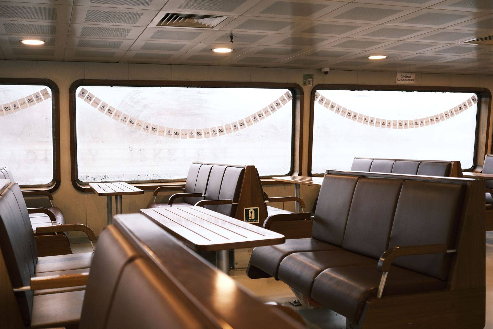 Leather lounge seats inside a Sprinter for a group trip to Casino Rama