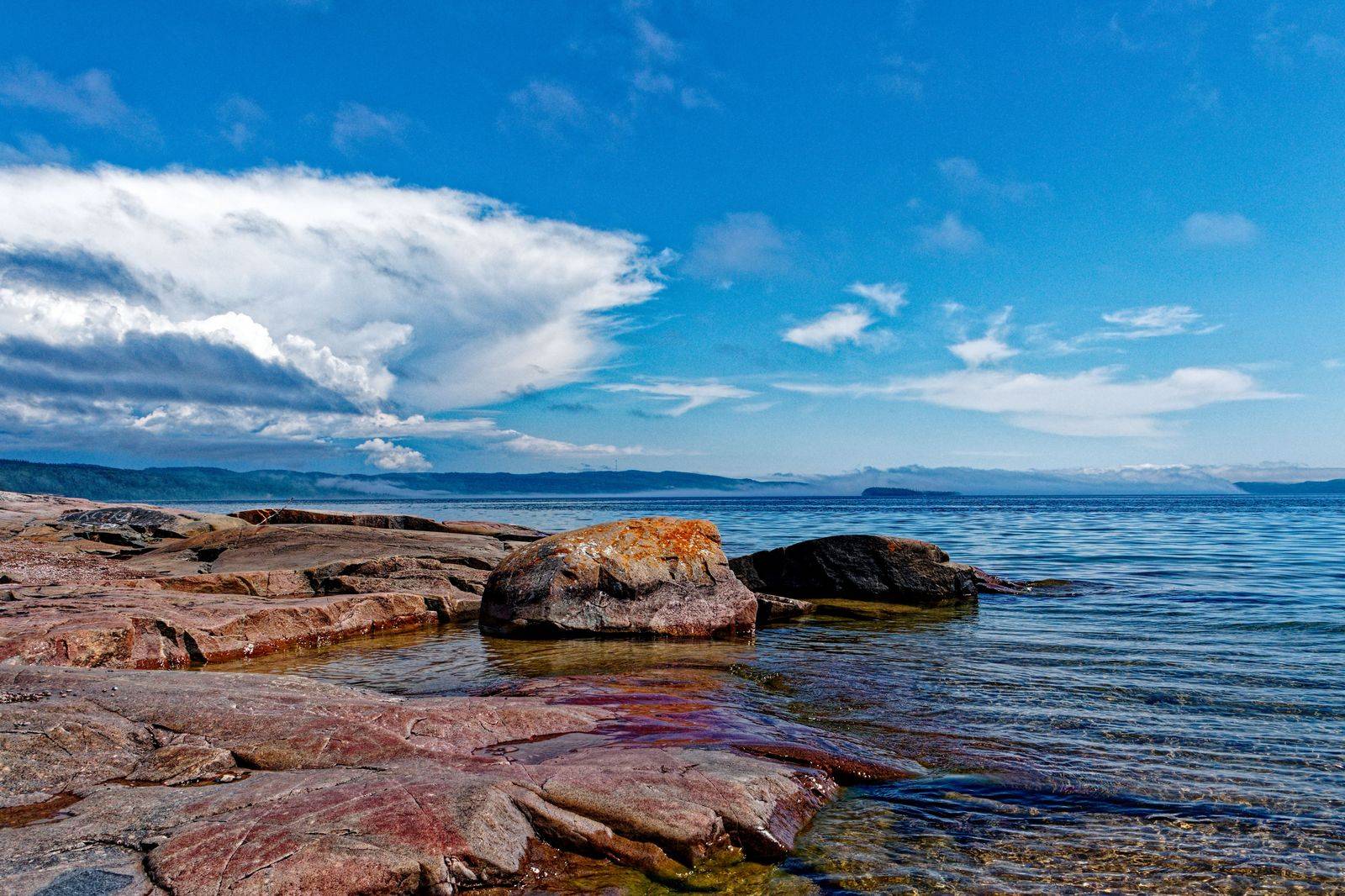 The Georgian Bay shoreline near Collingwood in summer
