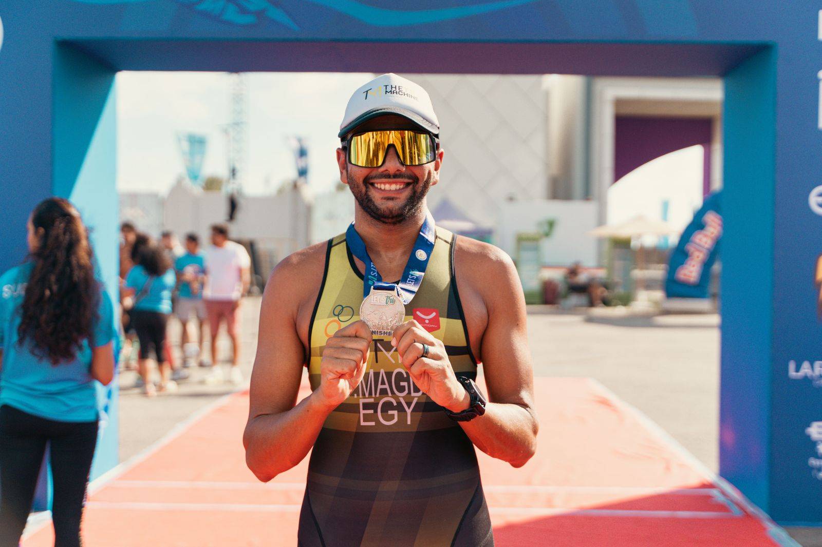Runner with a finisher's medal after the race