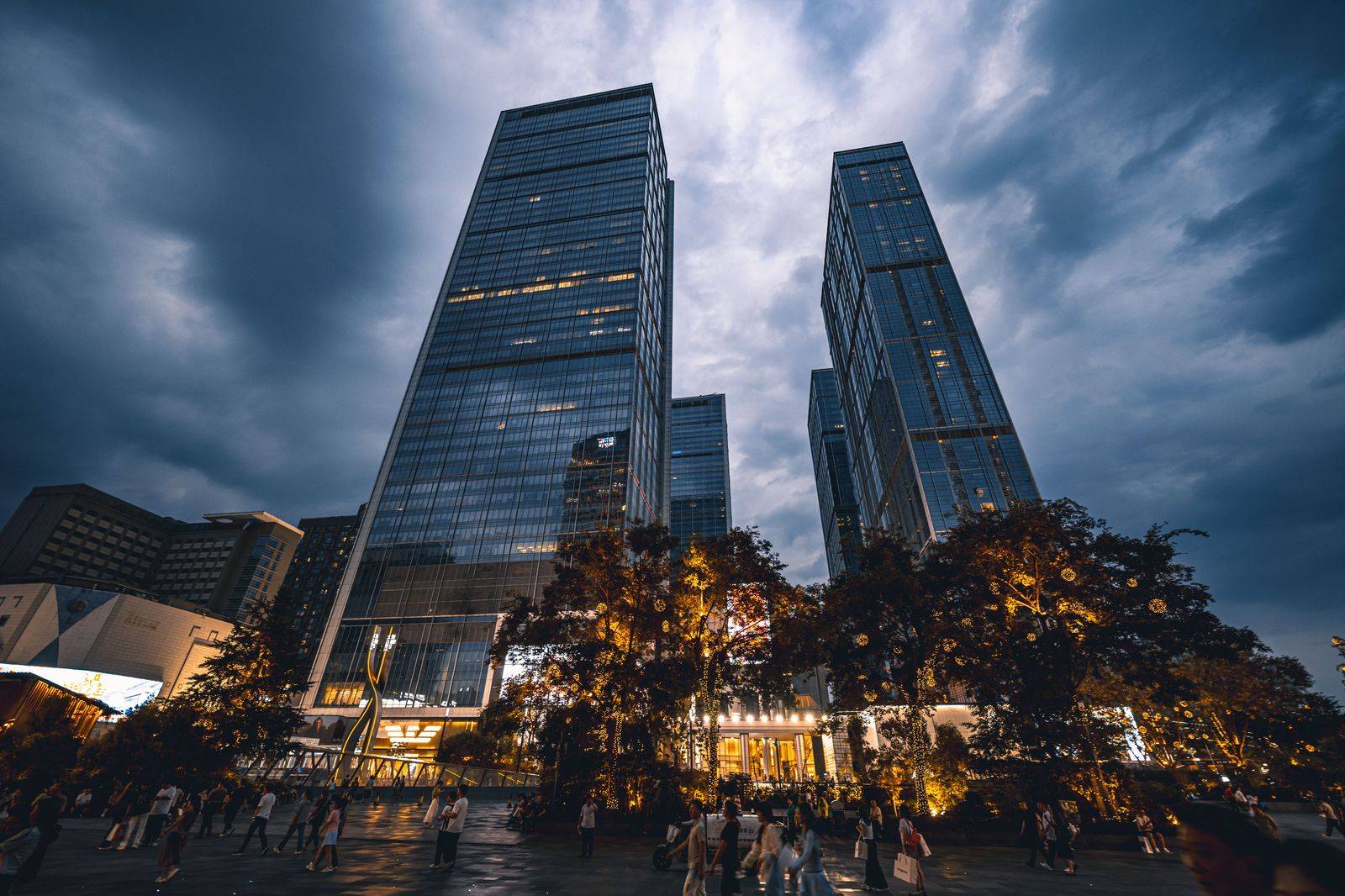 Office towers in Toronto's Financial District on a weekday morning